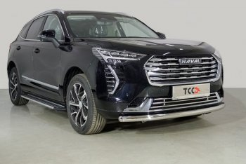 Защита переднего бампера нижняя d60,3 мм ТСС Тюнинг Haval Jolion дорестайлинг (2020-2024)