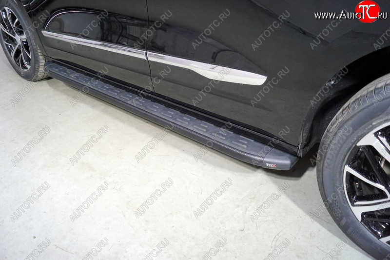 21 999 р. Пороги алюминиевые с пластиковой накладкой ТСС Тюнинг  Haval Jolion (2020-2024) дорестайлинг (карбон черные)  с доставкой в г. Воронеж