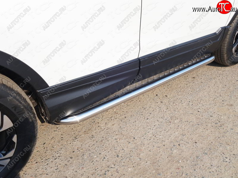 34 799 р. Пороги с площадкой 60,3 мм ТСС Тюнинг Honda CR-V RW,RT дорестайлинг (2016-2020) (серые)  с доставкой в г. Воронеж