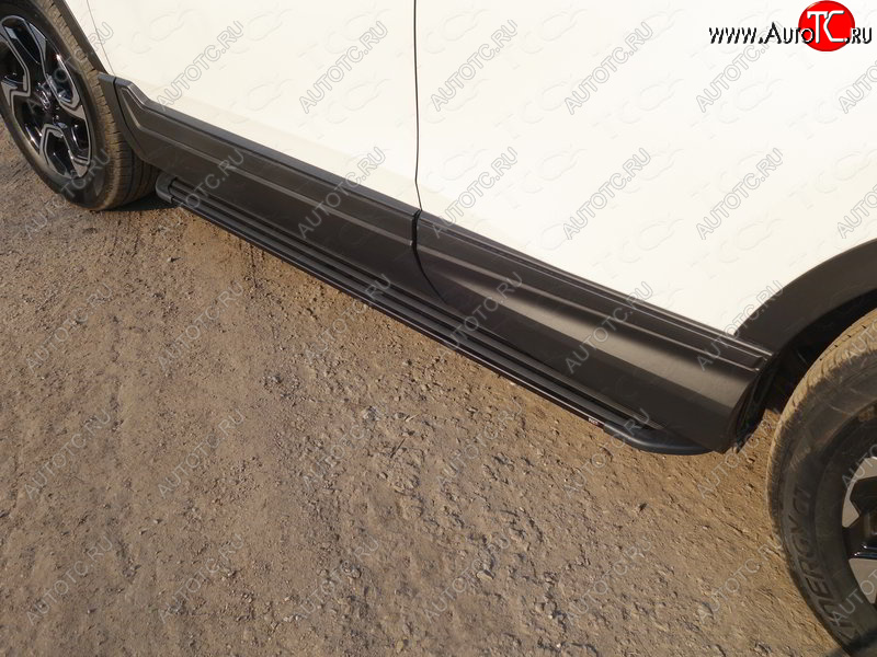 21 999 р. Пороги алюминиевые Slim Line ТСС Тюнинг  Honda CR-V  RW,RT (2016-2020) дорестайлинг (Black)  с доставкой в г. Воронеж
