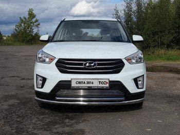 4 999 р. Декоративная вставка в бампер ТСС Тюнинг  Hyundai Creta  GS (2015-2021) дорестайлинг, рестайлинг (d 12 мм)  с доставкой в г. Воронеж. Увеличить фотографию 1