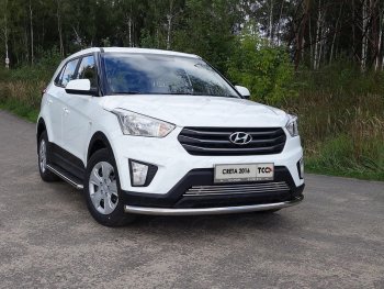 17 649 р. Защита переднего бампера нижняя d60,3 мм ТСС Тюнинг  Hyundai Creta  GS (2015-2019) дорестайлинг (нержавейка)  с доставкой в г. Воронеж. Увеличить фотографию 1