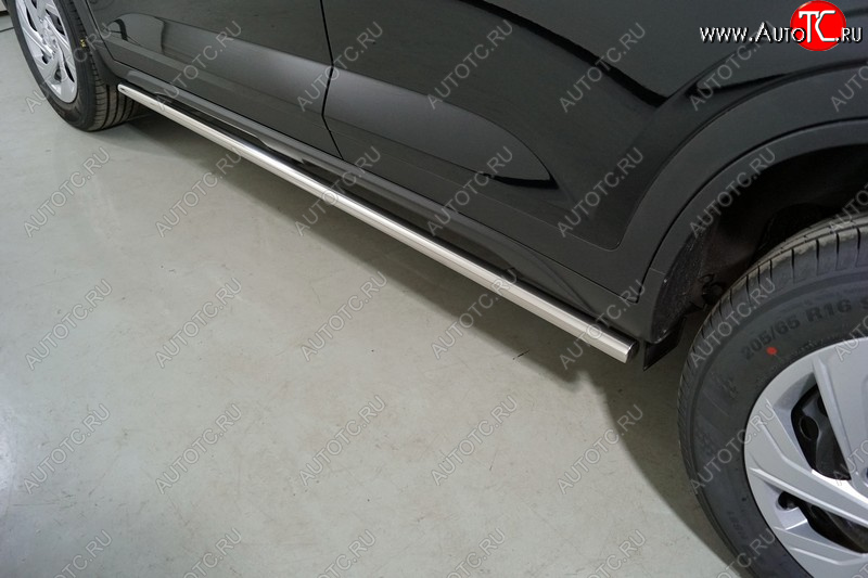 20 499 р. Защита порогов труба d42,4 мм ТСС Тюнинг  Hyundai Creta  SU (2020-2022) (серые)  с доставкой в г. Воронеж
