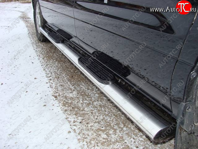47 999 р. Пороги овальные с накладкой 120x60 мм ТСС Тюнинг Hyundai Starex/Grand Starex/H1 TQ рестайлинг (2014-2018) (серые)  с доставкой в г. Воронеж