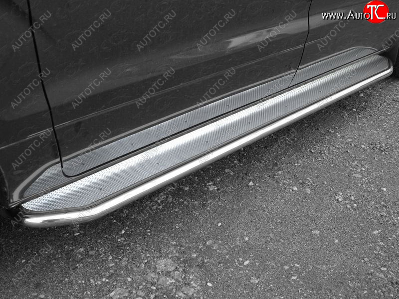 47 999 р. Пороги с площадкой 42,4 мм ТСС Тюнинг Hyundai Starex/Grand Starex/H1 TQ рестайлинг (2014-2018) (нержавейка)  с доставкой в г. Воронеж