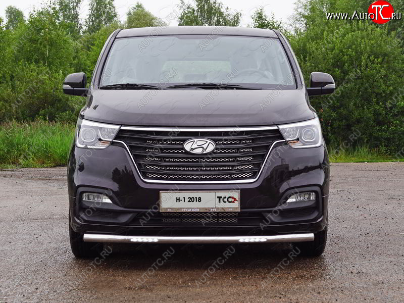 37 999 р. Защита переднего бампера нижняя с ДХО 60,3 мм ТСС Тюнинг Hyundai Starex/Grand Starex/H1 TQ 2-ой рестайлинг (2017-2022) (нержавейка)  с доставкой в г. Воронеж