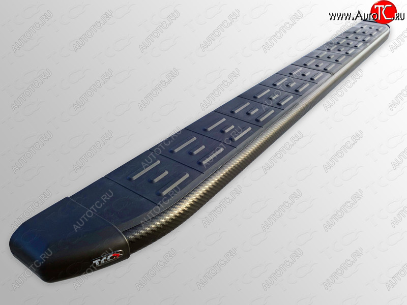 21 999 р. Пороги алюминиевые с пластиковой накладкой ТСС Тюнинг  Hyundai Santa Fe  CM (2009-2012) рестайлинг (карбон черные)  с доставкой в г. Воронеж