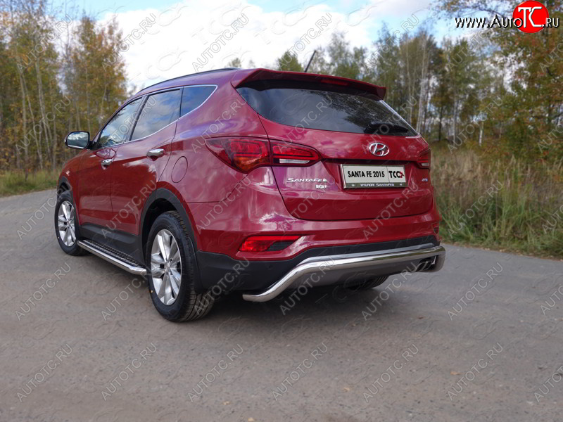 23 549 р. Защита задняя (нержавейка 60,3 мм) ТСС Тюнинг  Hyundai Santa Fe  DM (2015-2019) рестайлинг  с доставкой в г. Воронеж