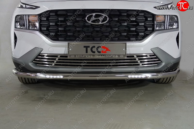 36 299 р. Защита переднего бампера нижняя с ДХО 60,3 мм ТСС Тюнинг  Hyundai Santa Fe  TM (2020-2022) рестайлинг (нержавейка)  с доставкой в г. Воронеж