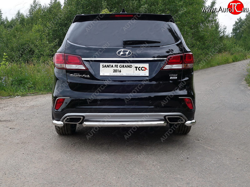 11 749 р. Защита задняя (центральная 60,3 мм) ТСС Тюнинг  Hyundai Santa Fe  DM (2015-2019) рестайлинг (центральная)  с доставкой в г. Воронеж