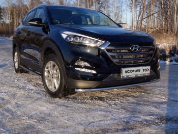 Защита переднего бампера нижняя d42,4 мм ТСС Тюнинг Hyundai Tucson TL дорестайлинг (2015-2018) ()