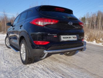 Защита задняя (нержавейка 60,3*42,4 мм) ТСС Тюнинг Hyundai Tucson TL дорестайлинг (2015-2018)