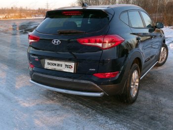 15 999 р. Защита задняя (нержавейка 60,3 мм) ТСС Тюнинг  Hyundai Tucson  TL (2015-2018) дорестайлинг  с доставкой в г. Воронеж. Увеличить фотографию 1