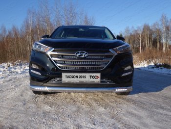 4 999 р. Декоративная вставка в бампер ТСС Тюнинг Hyundai Tucson TL дорестайлинг (2015-2018) (d 12 мм)  с доставкой в г. Воронеж. Увеличить фотографию 1