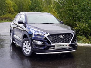 Защита переднего бампера нижняя d60,3 мм ТСС Тюнинг Hyundai Tucson TL рестайлинг (2018-2021) ()