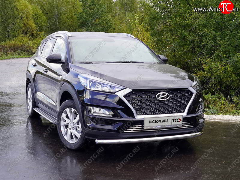 17 649 р. Защита переднего бампера нижняя d60,3 мм ТСС Тюнинг  Hyundai Tucson  TL (2018-2021) рестайлинг (нержавейка)  с доставкой в г. Воронеж