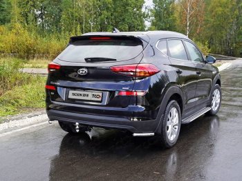 Защита заднего бампера (уголки, d42,4 мм) TCC Hyundai Tucson TL рестайлинг (2018-2021)