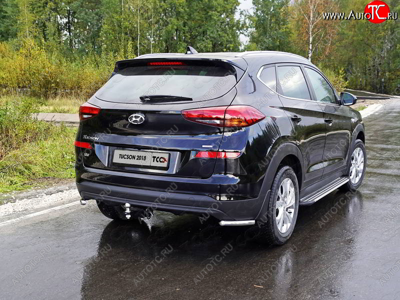 11 749 р. Защита заднего бампера (уголки, d42,4 мм) TCC Hyundai Tucson TL рестайлинг (2018-2021)  с доставкой в г. Воронеж