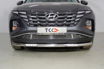 Защита переднего бампера нижняя с ДХО 60,3 мм ТСС Тюнинг Hyundai Tucson NX4 (2020-2022) ()