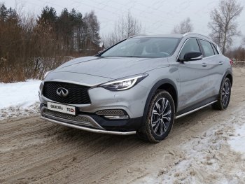 Защита порогов труба d42,4 мм ТСС Тюнинг INFINITI QX30 H15E (2016-2020) (серые)