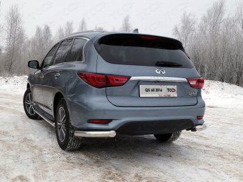 23 549 р. Защита задняя (уголки, нержавейка 76,1 мм) ТСС Тюнинг  INFINITI QX60  L50 (2016-2021) рестайлинг  с доставкой в г. Воронеж. Увеличить фотографию 1