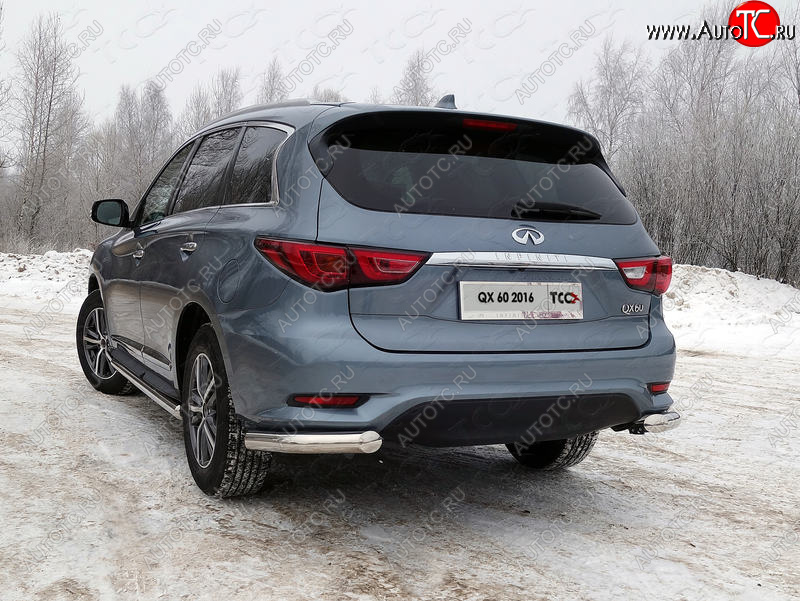 23 549 р. Защита задняя (уголки, нержавейка 76,1 мм) ТСС Тюнинг  INFINITI QX60  L50 (2016-2021) рестайлинг  с доставкой в г. Воронеж