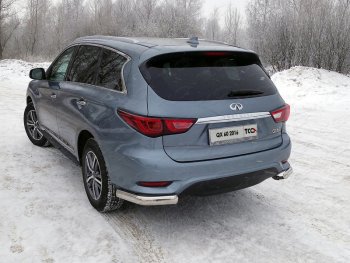 Защита задняя (уголки овальные, нержавейка 75х42 мм) ТСС Тюнинг INFINITI QX60 L50 рестайлинг (2016-2021) ()