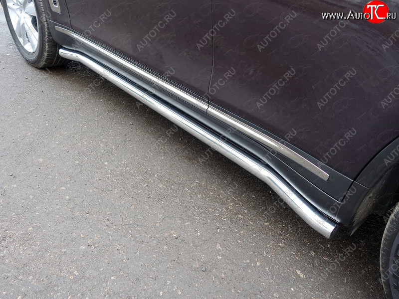 25 499 р. Защита порогов труба d60,3 мм ТСС Тюнинг  INFINITI QX70  S51 (2013-2020) (серые)  с доставкой в г. Воронеж