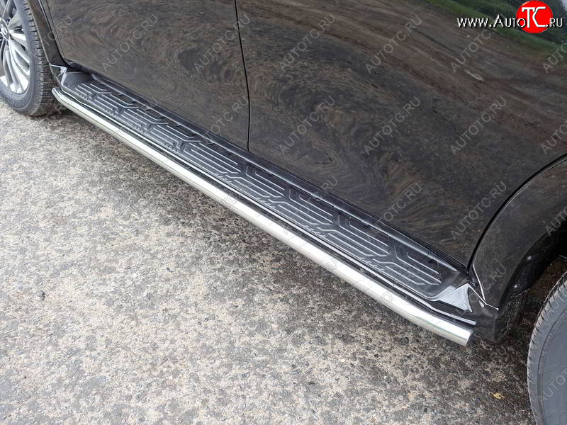 23 549 р. Защита порогов алюминий 42,4 мм, ТСС Тюнинг INFINITI QX80 Z62 2-ой рестайлинг (2018-2024)  с доставкой в г. Воронеж