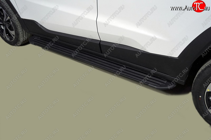 21 999 р. Пороги алюминиевые Slim Line ТСС Тюнинг  JAC JS4 (2021-2025) (Black)  с доставкой в г. Воронеж