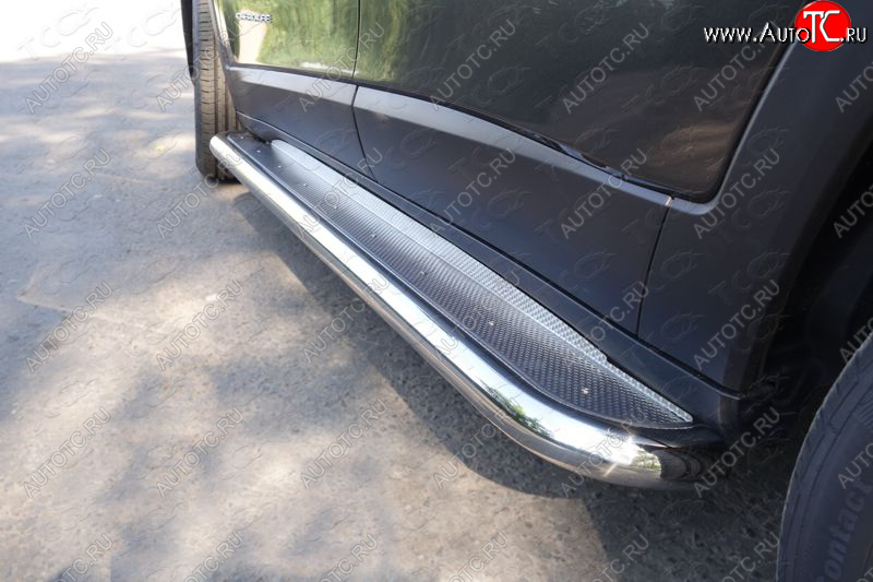 42 999 р. Пороги с площадкой 60,3 мм Sport, Longitude, Limited ТСС Тюнинг  Jeep Cherokee  KL (2014-2017) дорестайлинг (нержавейка)  с доставкой в г. Воронеж