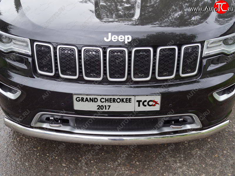 3 399 р. Декоративная вставка решетки радиатора ТСС Тюнинг  Jeep Grand Cherokee  WK2 (2017-2022) 2-ой рестайлинг (лист AL)  с доставкой в г. Воронеж