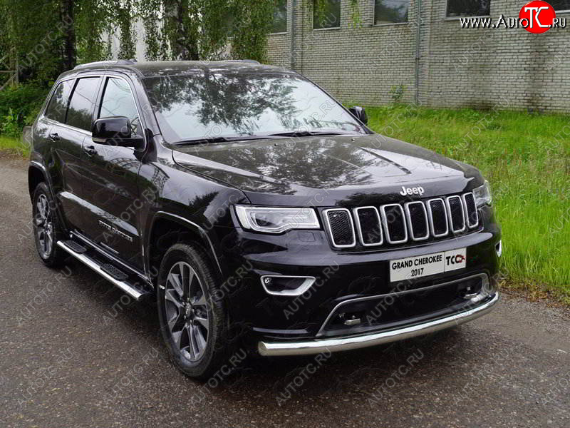 21 999 р. Защита переднего бампера нижняя d76,1 мм ТСС Тюнинг  Jeep Grand Cherokee  WK2 (2017-2022) 2-ой рестайлинг (нержавейка)  с доставкой в г. Воронеж
