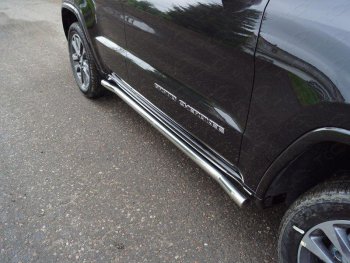 Защита порогов труба d60,3 мм ТСС Тюнинг Jeep Grand Cherokee  WK2 (2017-2022) 2-ой рестайлинг (серые)