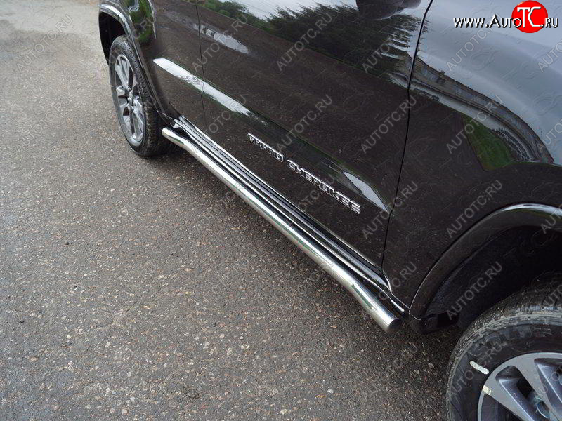 29 449 р. Защита порогов труба d60,3 мм ТСС Тюнинг  Jeep Grand Cherokee  WK2 (2017-2022) 2-ой рестайлинг (серые)  с доставкой в г. Воронеж