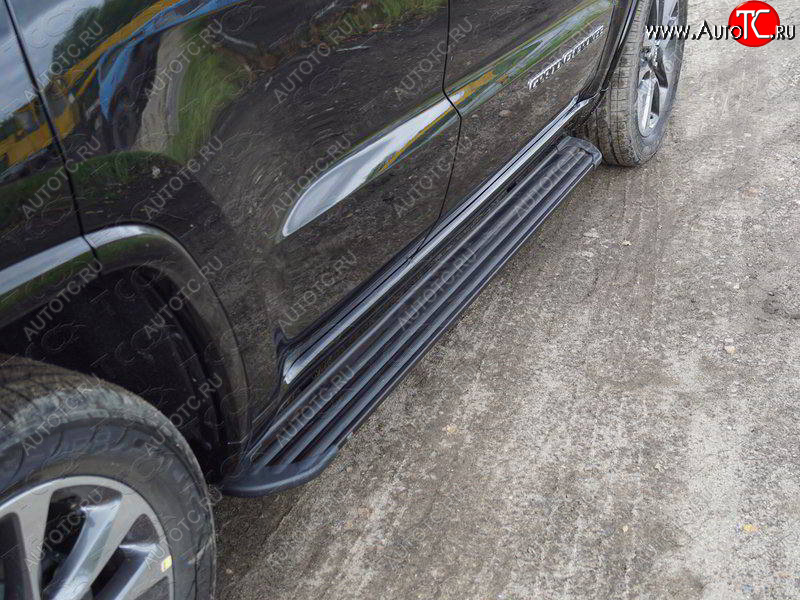 21 999 р. Пороги алюминиевые Slim Line ТСС Тюнинг  Jeep Grand Cherokee  WK2 (2013-2022) 1-ый рестайлинг, 2-ой рестайлинг (Black)  с доставкой в г. Воронеж