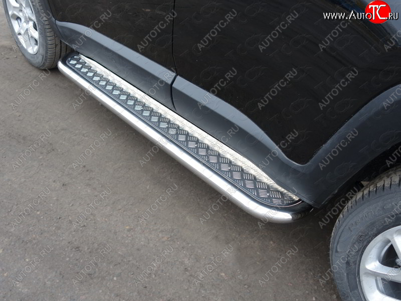 31 999 р. Пороги с площадкой 60,3 мм ТСС Тюнинг Jeep Renegade дорестайлинг (2014-2018) (серые)  с доставкой в г. Воронеж
