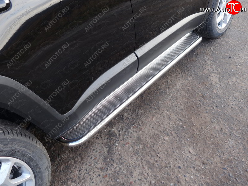 36 999 р. Пороги с площадкой 42,4 мм ТСС Тюнинг Jeep Renegade дорестайлинг (2014-2018) (нержавейка)  с доставкой в г. Воронеж
