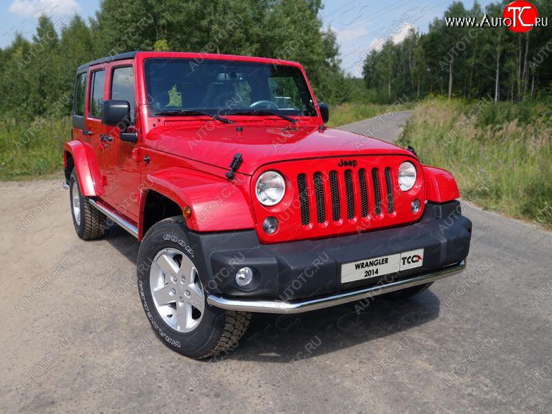 20 599 р. Защита переднего бампера нижняя d76,1 мм ТСС Тюнинг Jeep Wrangler JK 3 дв. дорестайлинг (2006-2010) (нержавейка)  с доставкой в г. Воронеж