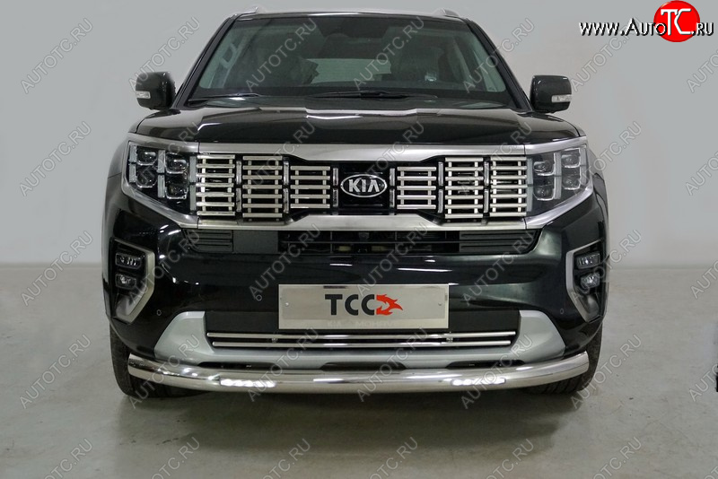 37 999 р. Защита передняя нижняя с ДХО 76,1 мм ТСС Тюнинг  KIA Mohave  HM2 (2019-2022) (нержавейка)  с доставкой в г. Воронеж