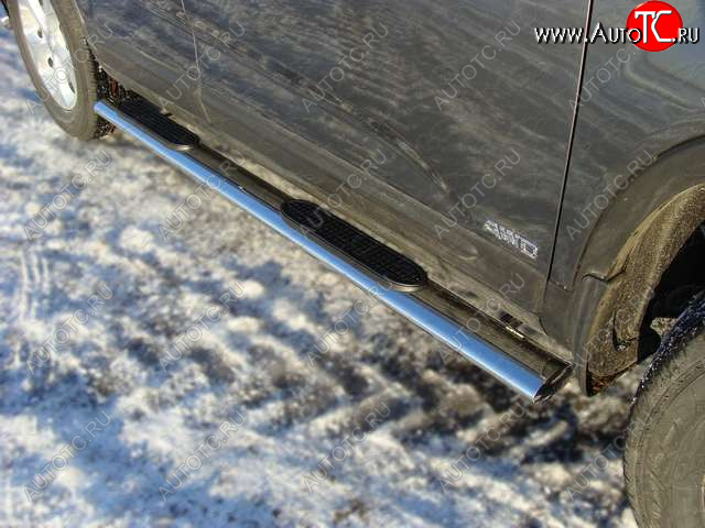 40 799 р. Пороги овальные с накладкой 120х60 мм ТСС Тюнинг KIA Sorento UM/Prime дорестайлинг (2014-2018) (серые)  с доставкой в г. Воронеж