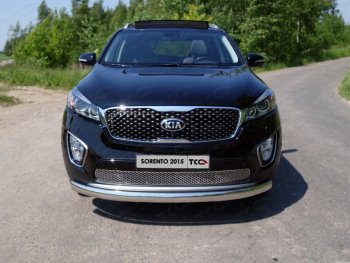 Защита переднего бампера нижняя овальная 75х42 мм ТСС Тюнинг KIA Sorento UM/Prime дорестайлинг (2014-2018) ()