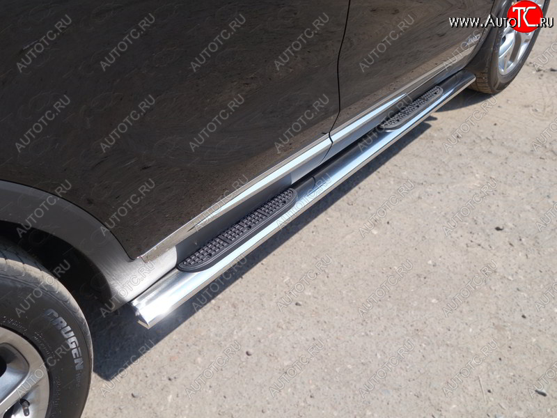 40 799 р. Пороги овальные с накладкой 120х60 мм ТСС Тюнинг KIA Sorento UM/Prime рестайлинг (2018-2020) (серые)  с доставкой в г. Воронеж
