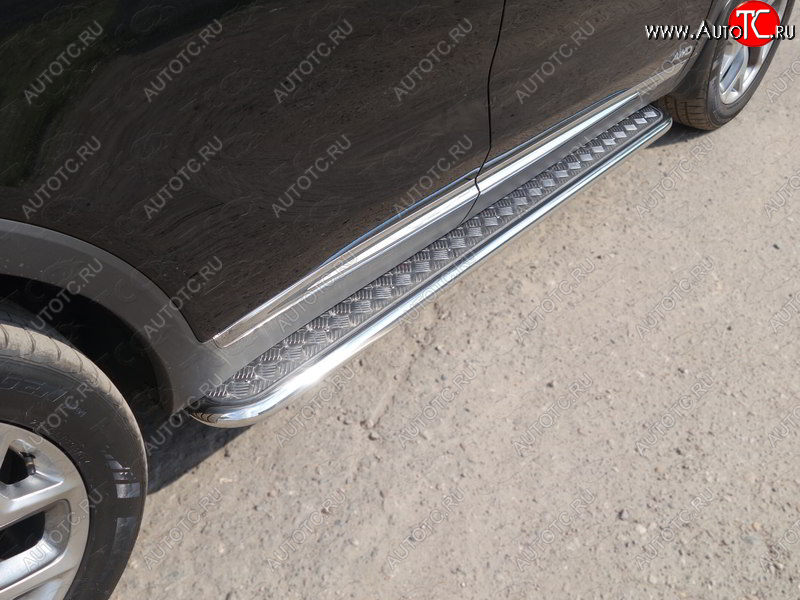 29 999 р. Пороги с площадкой 42,4 мм Prime ТСС Тюнинг KIA Sorento UM/Prime рестайлинг (2018-2020) (серые)  с доставкой в г. Воронеж