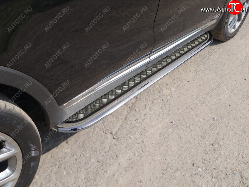 37 649 р. Пороги с площадкой 75х42 мм Prime ТСС Тюнинг KIA Sorento UM/Prime рестайлинг (2018-2020) (серые)  с доставкой в г. Воронеж