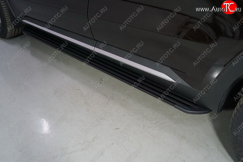 21 999 р. Пороги алюминиевые Slim Line ТСС Тюнинг  KIA Sorento  MQ4 (2020-2022) (Black)  с доставкой в г. Воронеж