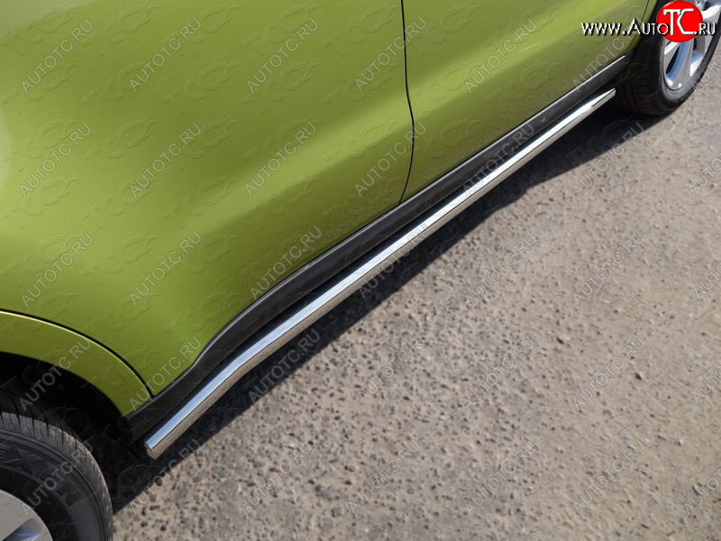 21 599 р. Защита порогов труба d60,3 мм ТСС Тюнинг  KIA Soul  PS (2014-2016) дорестайлинг (серые)  с доставкой в г. Воронеж