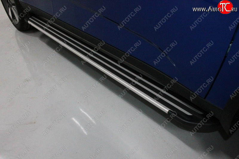 20 599 р. Пороги алюминиевые Slim Line ТСС Тюнинг KIA Soul SK3 (2018-2022) (Silver)  с доставкой в г. Воронеж