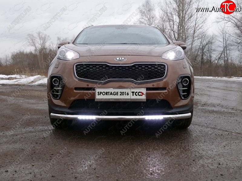 36 299 р. Защита переднего бампера нижняя с ДХО 60,3 мм ТСС Тюнинг  KIA Sportage  4 QL (2016-2018) дорестайлинг (нержавейка)  с доставкой в г. Воронеж