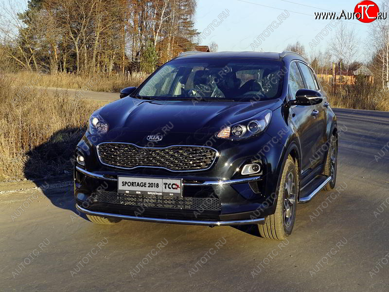 17 649 р. Защита переднего бампера нижняя d42,4 мм ТСС Тюнинг  KIA Sportage  4 QL (2018-2022) рестайлинг  с доставкой в г. Воронеж